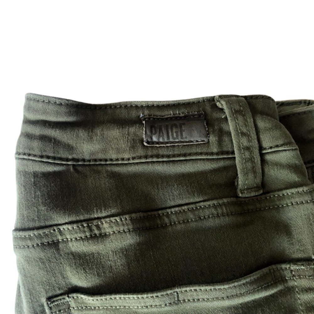 Paige Daryn Zip Ankle Pants in Olive Leaf 28 - Picture 5 of 6
